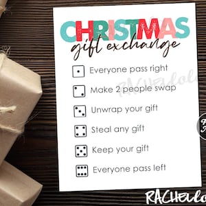 Christmas Dice Game Gift Exchange Rules Printable — TidyLady Printables