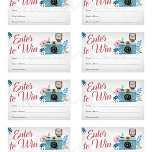 Photography Raffle ticket template, Printable door prize entry form, Enter to win, Instant download, Free Photo Session giveaway Information image 2