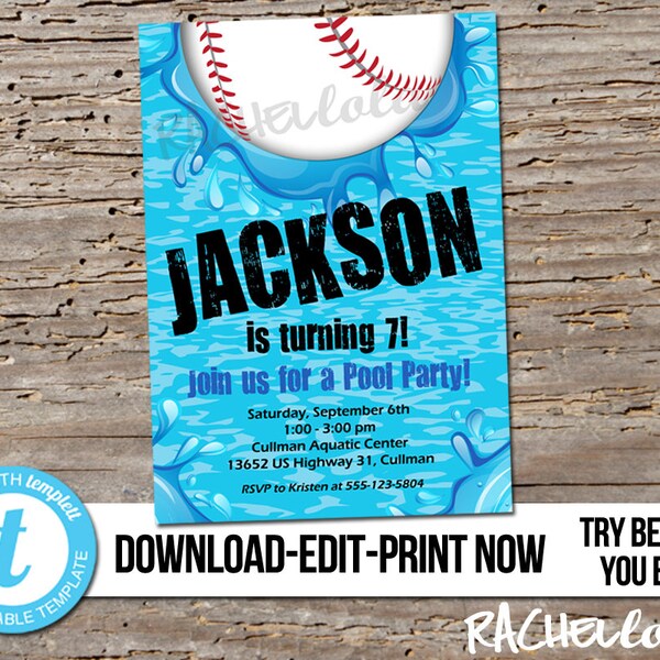 end-of-season-baseball-pool-party-invitation-etsy