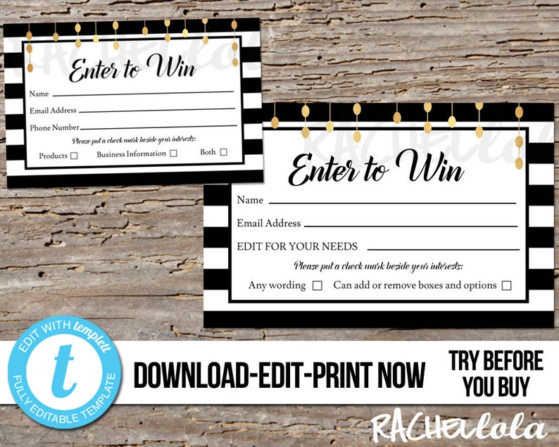 editable raffle ticket template printable door prize entry