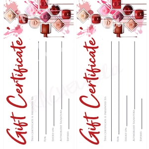 Printable Nail Salon Gift Certificate, Fillable Template, Manicure ...