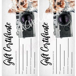 Printable Pet Photography coupon voucher, Gift Certificate template, Photo Session, Christmas, Dog Card, Photographer Instant download image 2