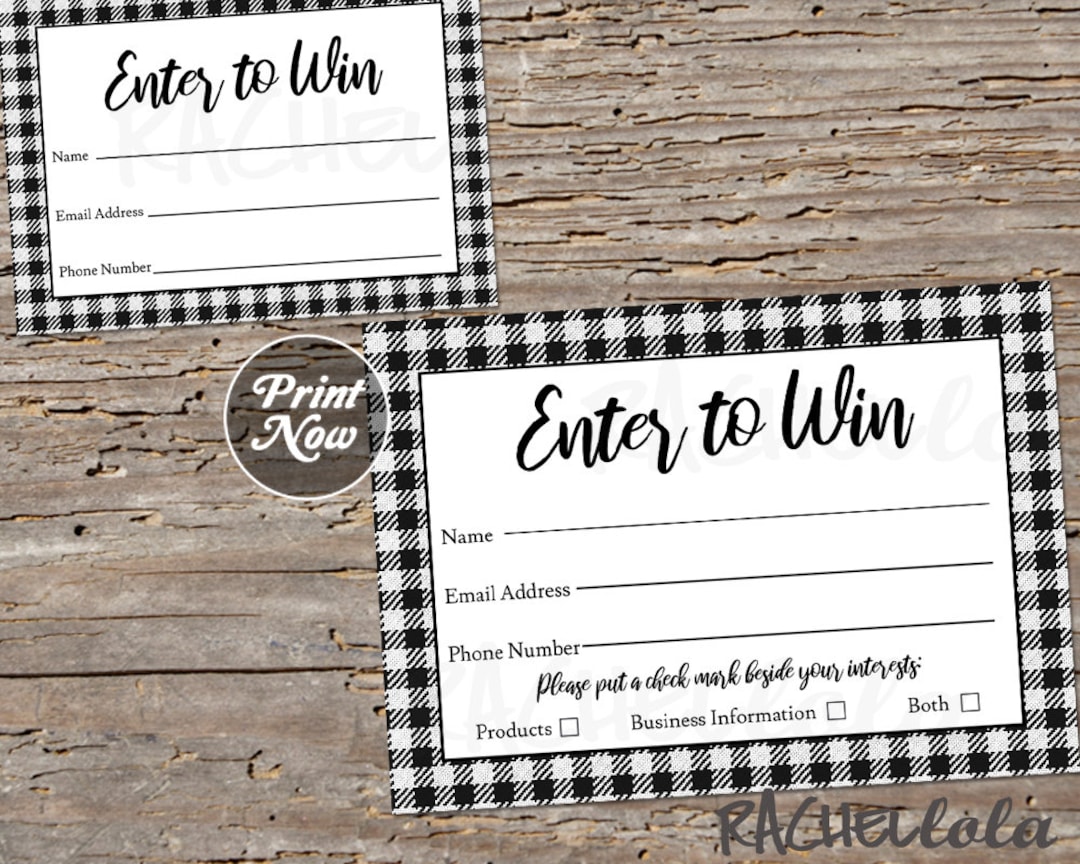 Winter Raffle Ticket Template, Christmas Holiday Printable Enter to Win