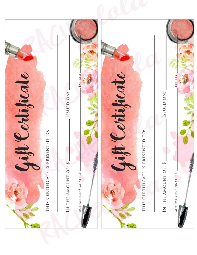 printable makeup gift certificate template mary kay
