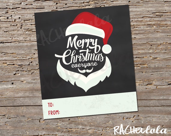 Christmas Gift Tag printable, Santa Sticker, Digital template, Candy, Teacher, Volunteer gift, Nurse, Cookie, Last minute Instant download Il_570xn