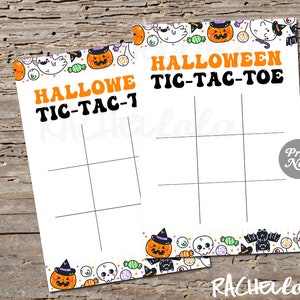 Halloween tic-tac-toe game board, Halloween School party table activity, Printable tic tac toe game, Boo bag treat basket, Instant download