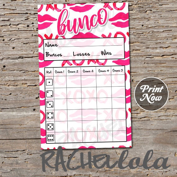 Valentine Bunco Score Card Score Sheet Xoxo Kiss Bunko Party February Scorecard Printable Template Bachelorette Instant Download Love By Rachellola Catch My Party