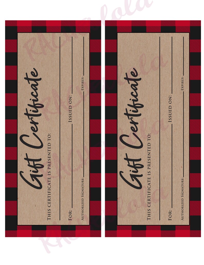 Printable Gift Certificate Fillable Template Christmas - Etsy
