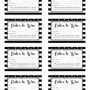 Raffle ticket template, Printable door prize entry form, Enter to win giveaway, Photography photo session, Instant download, Mary kay, Gold zdjęcie 2