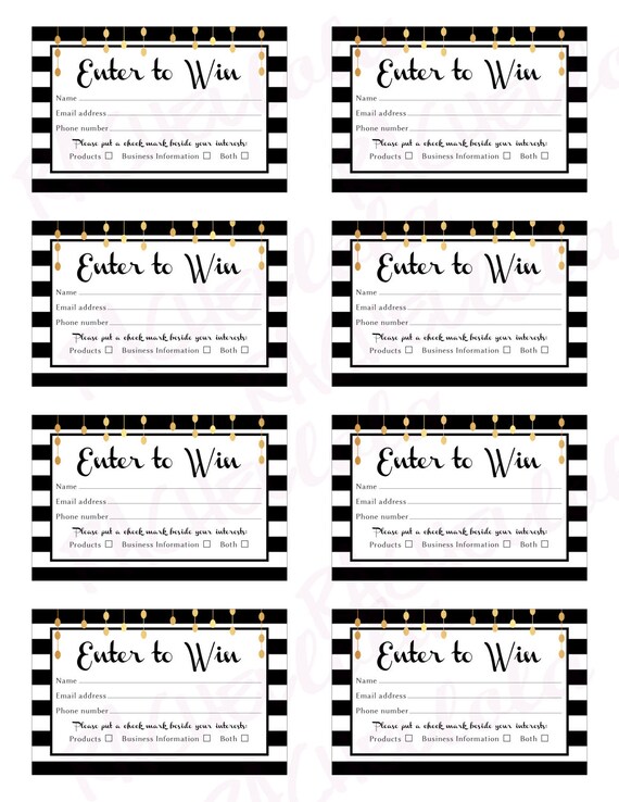 Raffle Ticket Template Raffle Cards Enter To Win Diaper Raffle Door 