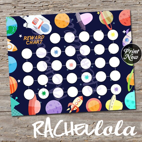 Outer Space Reward Chart for Kids, Printable Instant Digital Download ...