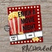 Redbox Code Movie Lights and Popcorn Movie Night Gift Tag - Etsy