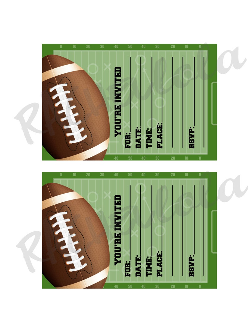 Football Birthday Party Invitation Printable Template Fill in - Etsy