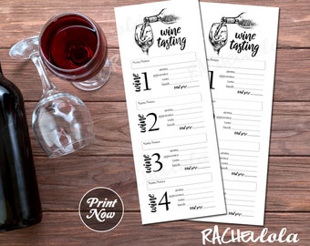 Wine tasting score card printable, Wine tasting party, Tasting notes, Bachelorette game, Rating template, Wine score sheet, Instant download
