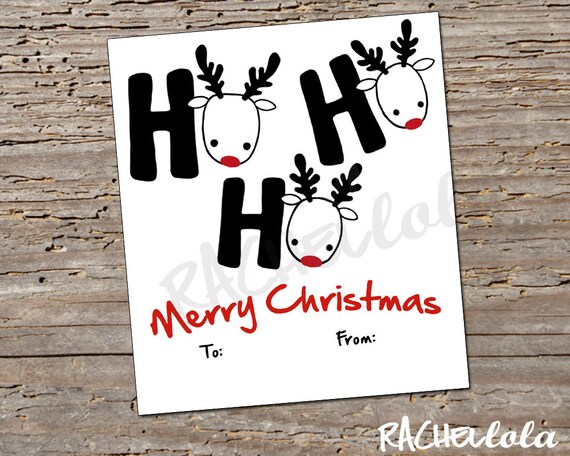 Ho Ho Ho Gift Tag printable, Sticker, Digital template, Kids, Teacher, Volunteer appreciation, Nurse, Cookie, Coworker, Instant download Il_570xn