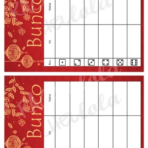 Chinese Lunar New Year Bunco, Table Tally Sheets, Us Them Cards, Score ...