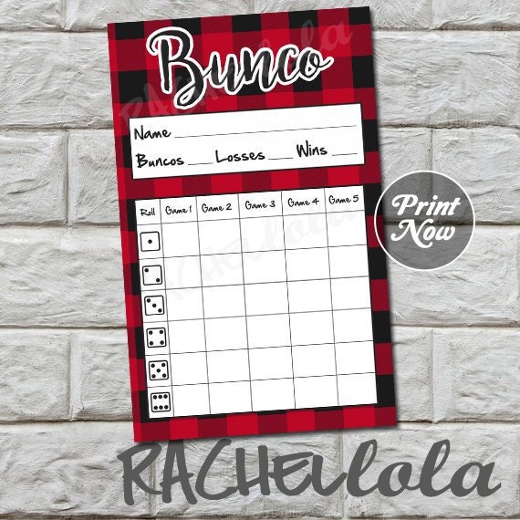 Red Buffalo Plaid Bunco Score Card Score Sheet Christmas Bunko Party Scorecard Winter Printable Template Instant Digital Download By Rachellola Catch My Party