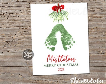 Watercolor Mistletoes Merry Christmas 2023 8.5 X11 Printable Instant ...