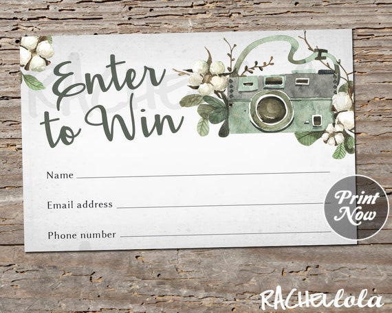 Printable Photography Raffle Ticket Door Prize Entry Etsy