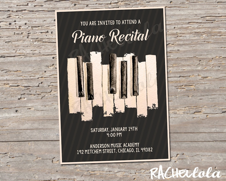 Printable Piano Recital Invitation Template Music Concert Etsy