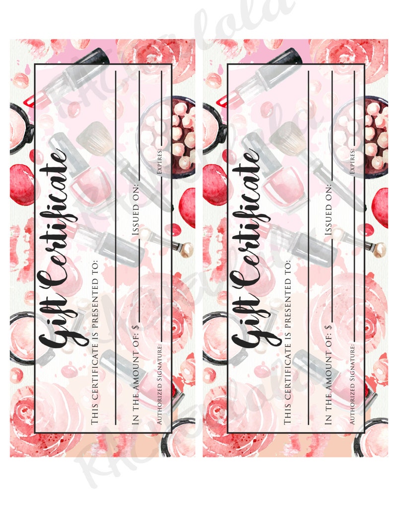Printable Makeup Gift Certificate Template Mary Kay Avon | Etsy