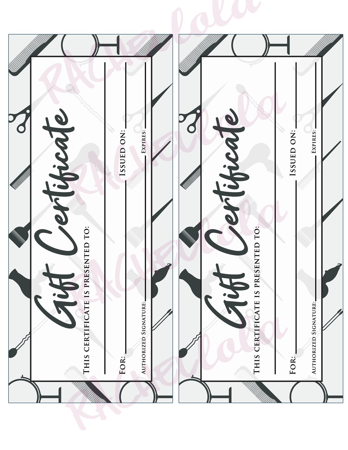 Barber Shop Gift Certificate Fillable Printable Template Etsy