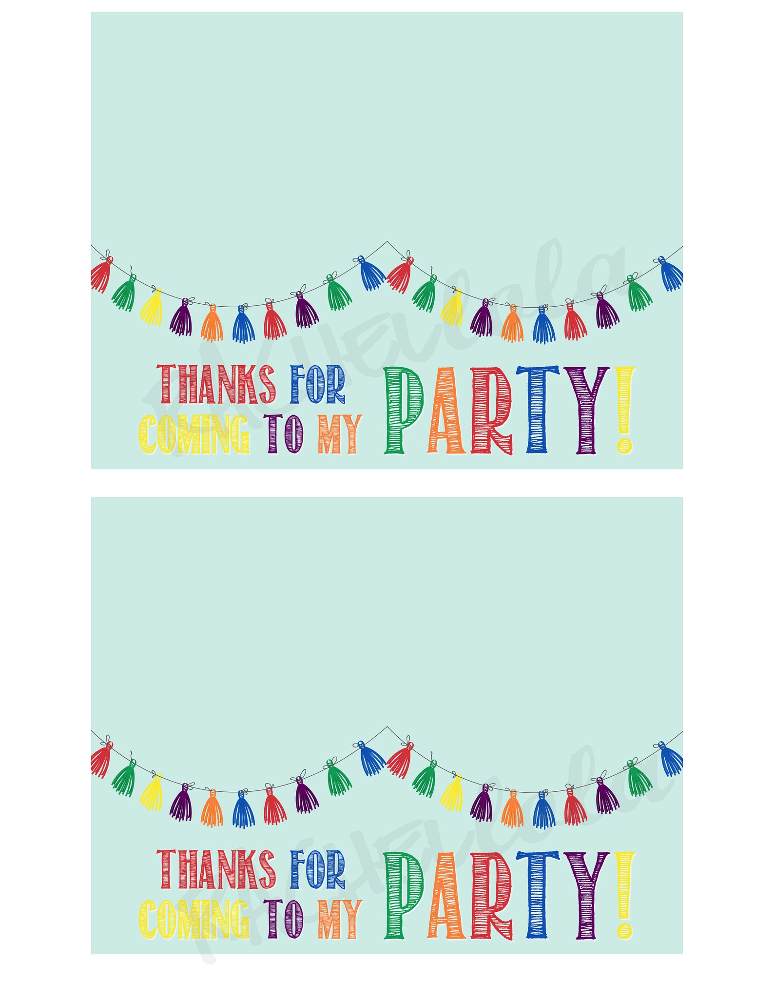 Thanks For Coming To My Party Colorful Color Printable Etsy Thanks For Coming To My Party Colorful Color Printable Etsy
