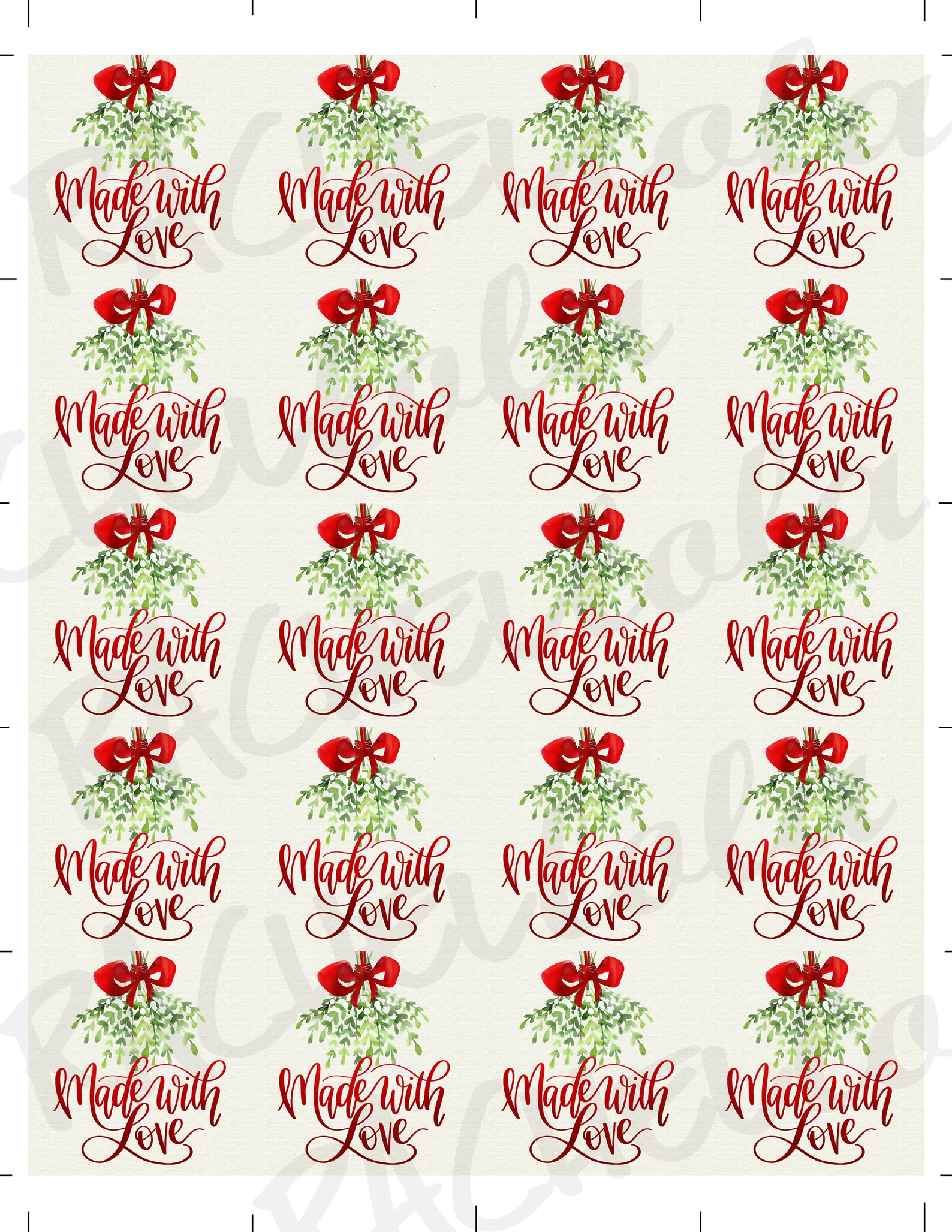 Christmas Made With Love Gift Tag Printable Template - Etsy