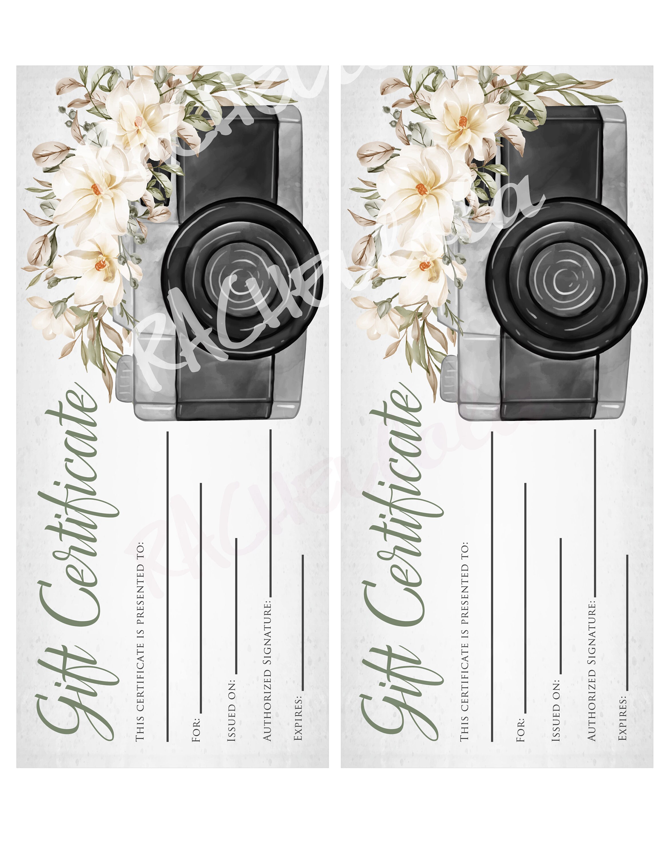 Printable Photography Gift Certificate Template Mother's - Etsy