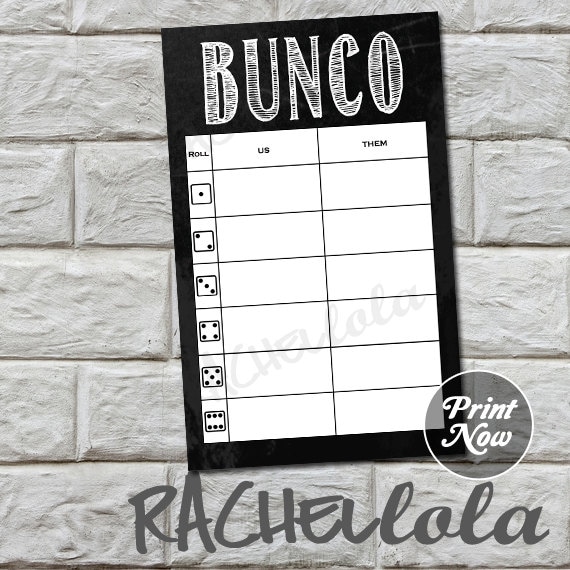 Chalkboard bunco table tally sheets, us them tally cards, score note ...