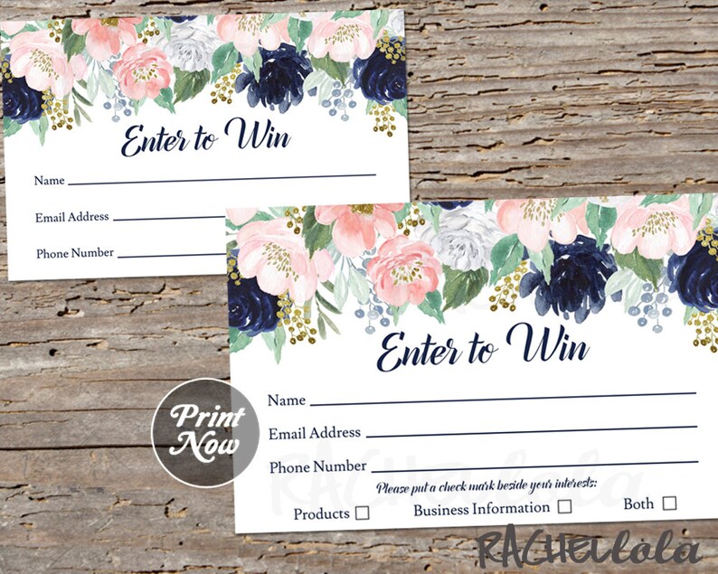Raffle Ticket Template Spring Printable Enter to Win Etsy