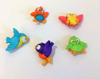 Fairy Garden Bird Buttons,  Miniature Buttons, Sewing, Craft Project Fairy Garden Miniatures