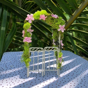 Miniature Trellis, Fairy Garden Accessory, Wedding Trellis, Flowers
