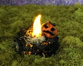 Jack O&#39; Lantern Fire Pit, Miniature Halloween Decorations