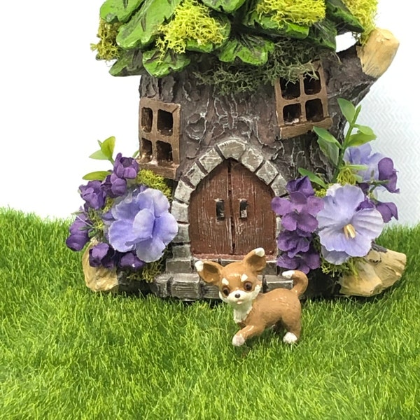 Little Dog Figurine, Fairy Garden Pet, Miniature Puppy