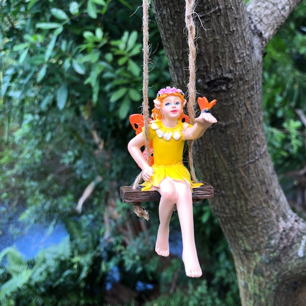 Fairy Girl Figurine on a Swing