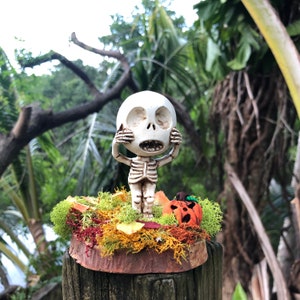 Large Miniature Skeleton Figurine, Halloween Decoration