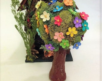 Miniature Flowering Tree, Miniature Fairy Garden Landscape, Fairy Accessory