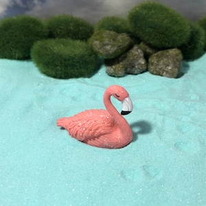 One Flamingo Figurine, Miniature Flamingo Fairy Garden Accessory