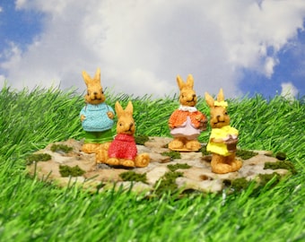 Choose One Miniature Bunny or All for Easter Decoration