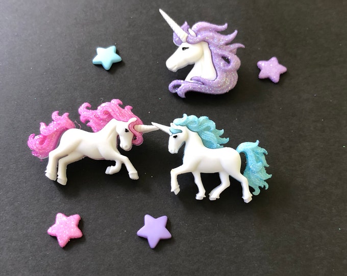 CORHAD 50-Piece Mixed Color Unicorn Wood Buttons - 31x28mm 2-Hole Painting Buttons For Sewing & Crafts - View #8