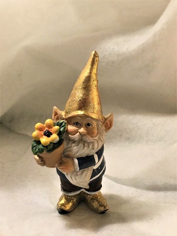 Golden Erhut Gnome Fee Garten Miniaturen Gnome Figur Etsy
