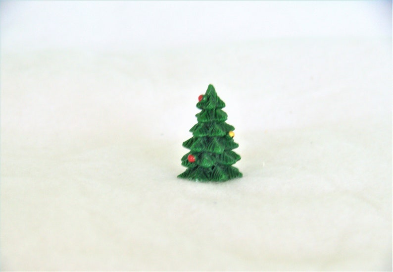 Tiny Christmas Tree, Miniature Garden, Holiday Decor Green