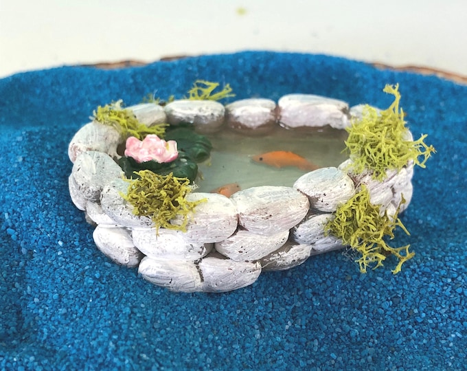 Miniature Pond, Fairy Garden Accessories, Koi Pond,