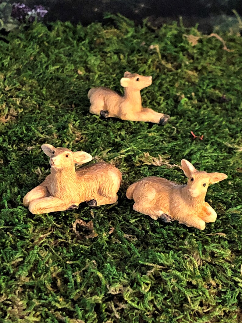 Miniature Dollhouse FAIRY GARDEN Accessories ~ Deer and Fawn ~ NEW