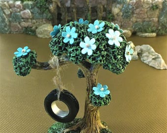 Fairy Garden Tree Swing, Miniature Tire Swing, Fairy Garden Accessory, Fairy Playground, MIniature Tree with Swing