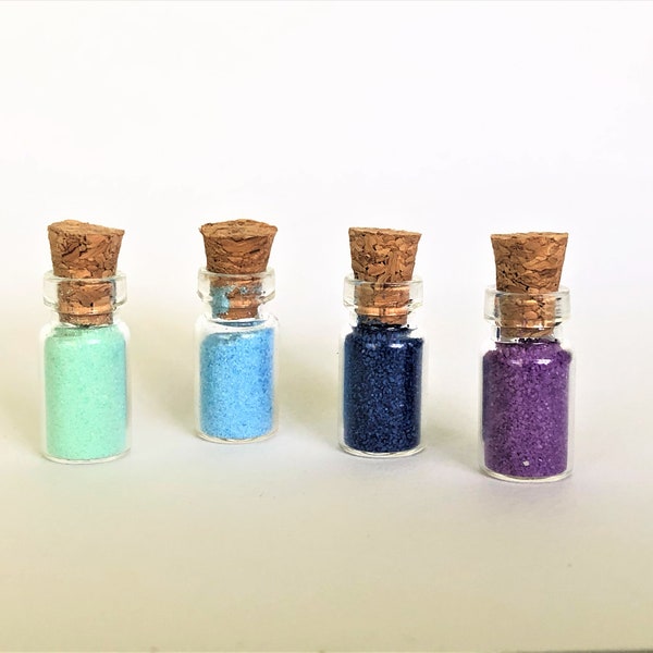 Choose Two Miniature Bottles with Color Sand, Miniature Garden Accessories