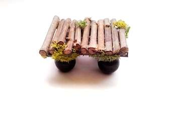Handmade Miniature Twig Table, Fairy Garden Dollhouse Accessory