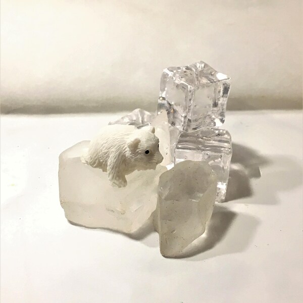 Miniature Polar Bear Figurine, Fairy Miniatures, Miniature Garden