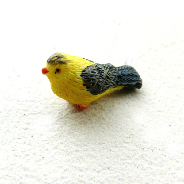 Miniature Yellow Bird, Little Yellow and Black Bird, Minatures Fairy Garden Accessories